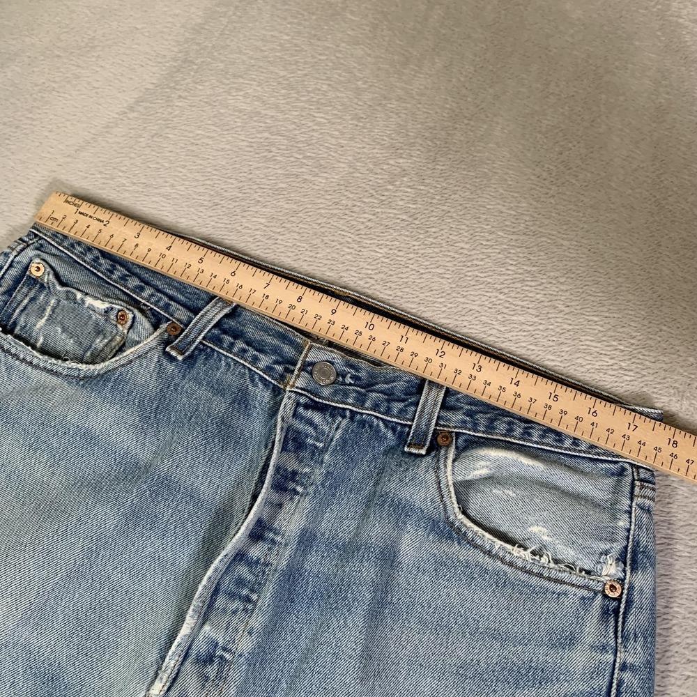 Vintage Levis 501xx Jeans Mens 35x33(Tag 38x36) Blue Light Straight USA Made 90s - Picture 7 of 16